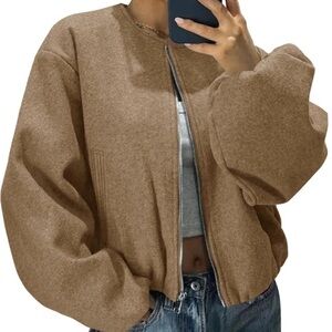 Women’s Cropped bomber jacket style  size medium new with tags NWT